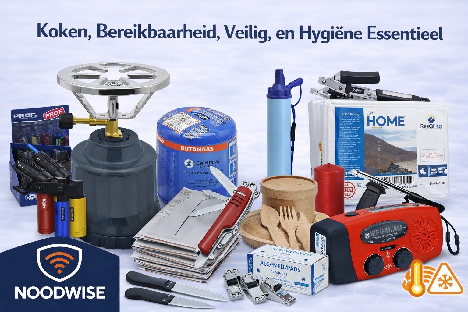 Noodpakket luxe met accessoires NoodWise